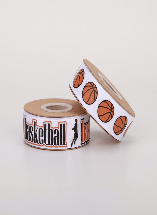 Meseey 2 Rolls 20 Yards Sport Ball Ribbon3/4Inch Fabric Ribbons for Wreath Gift Wrapping Sport Team Party Decor (Basketball) - Image 4